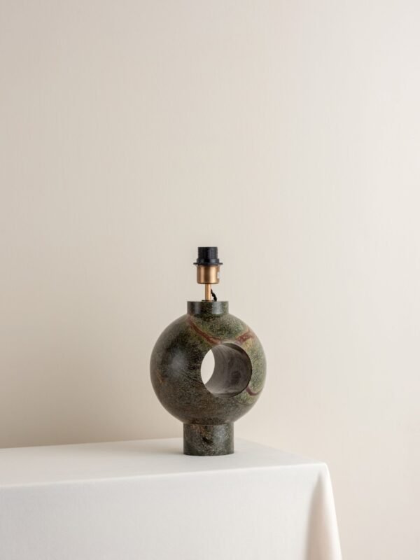 Editions marble lamp with + chrome shade - Image 3
