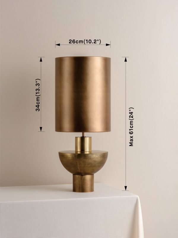 Editions brass lamp with + aged brass shade - Image 6