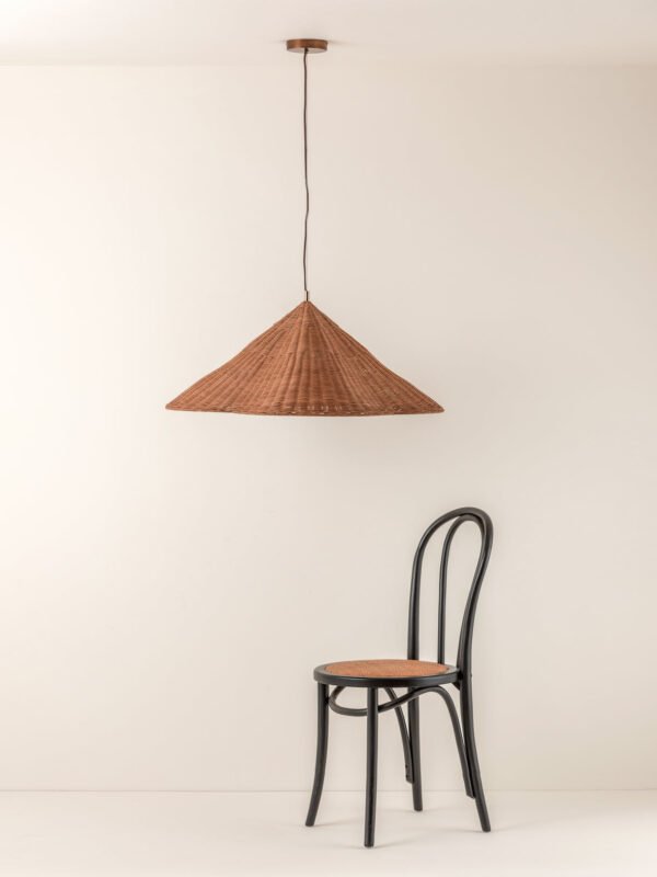 Bardi - 1 light oversized scalloped rattan pendant - Image 4