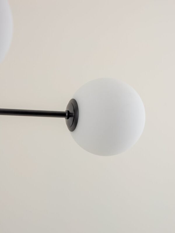 Chelso - 6 light matt black and opal pendant - Image 8
