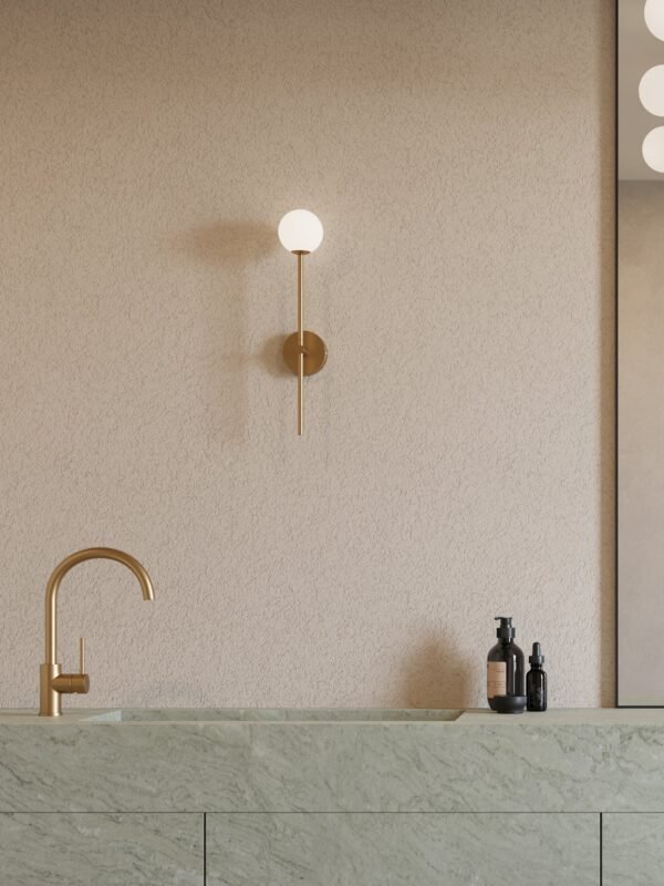 Chelso - brushed brass and opal wall light - Image 2