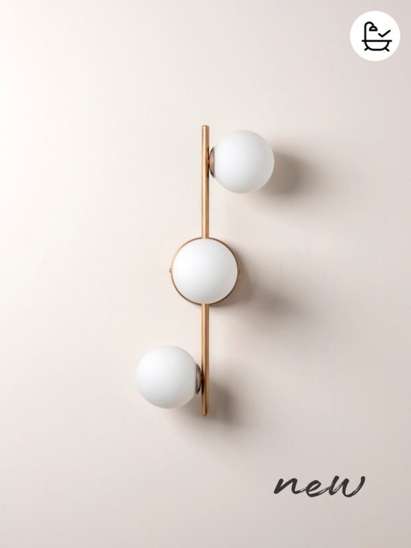 Coro - 3 light aged brass and opal ceiling / wall