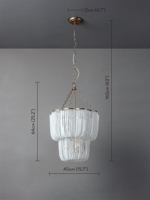 Pello - 4 light white scalloped chandelier - Image 5