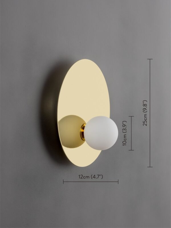Luna - 1 light brass and opal wall light - Image 3