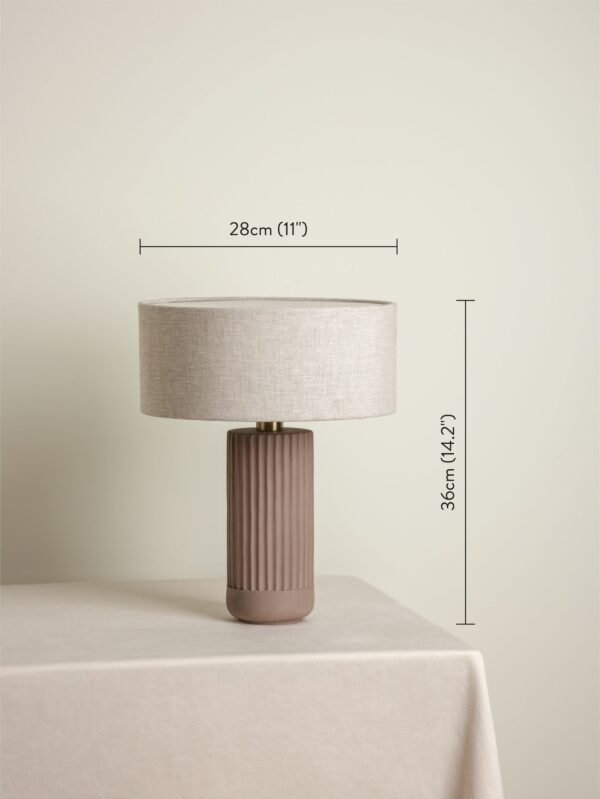 Avero - taupe ribbed concrete table lamp - Image 7