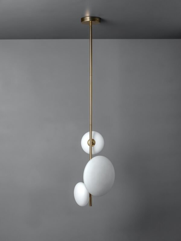 Imperial - 3 light brass and opal pendant - Image 3