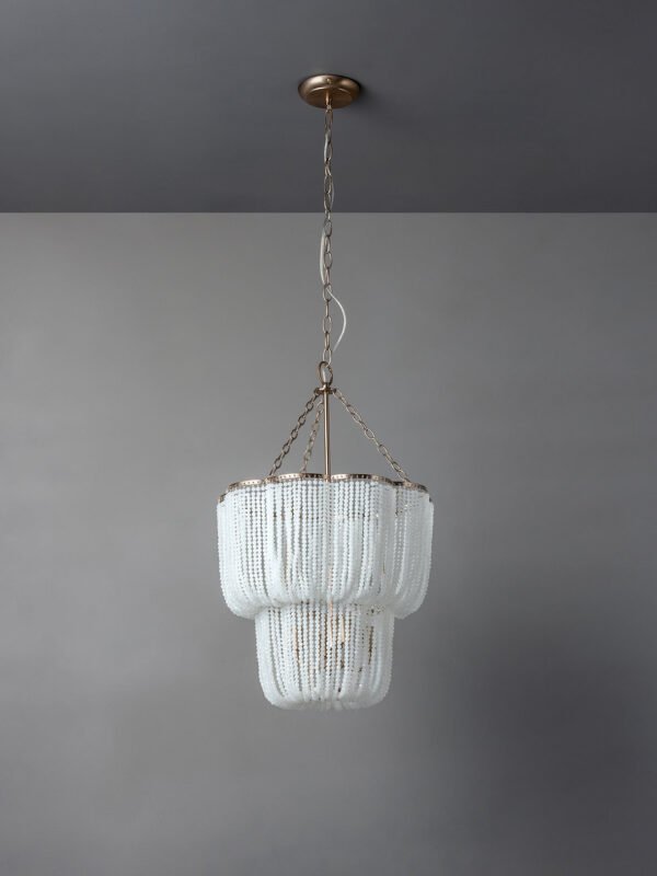 Pello - 4 light white scalloped chandelier - Image 3