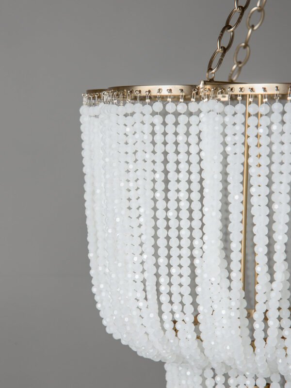 Pello - 4 light white scalloped chandelier - Image 4