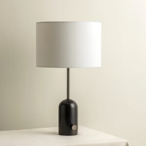 Penn - black marble and graphite silver table lamp