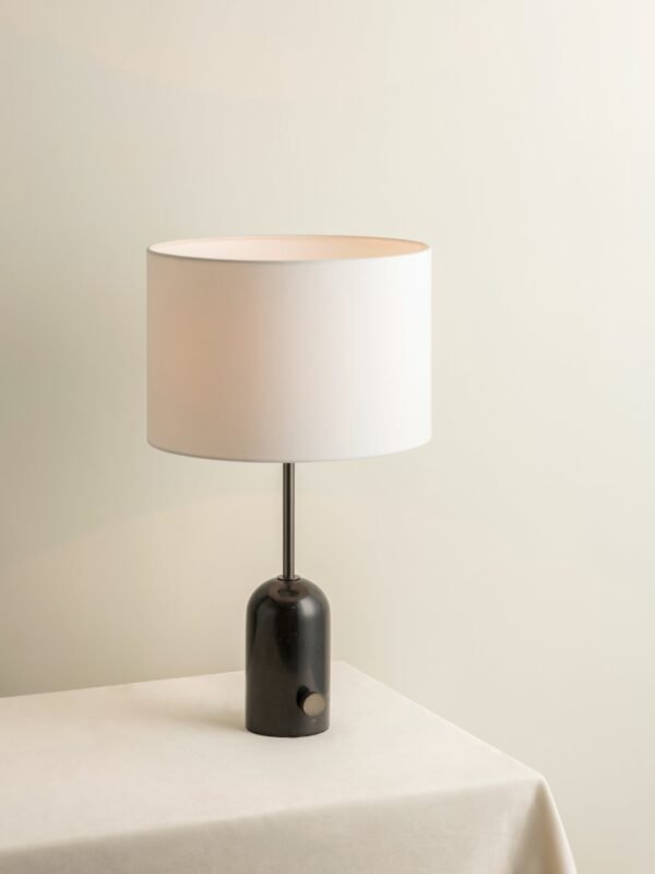 Penn - black marble and graphite silver table lamp - Image 2