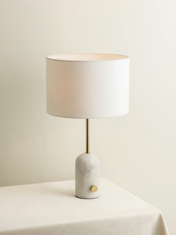 Penn - white marble and brass table lamp - Image 2