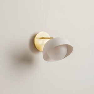 Porsa - 1 light brushed brass and warm white porcelain wall light