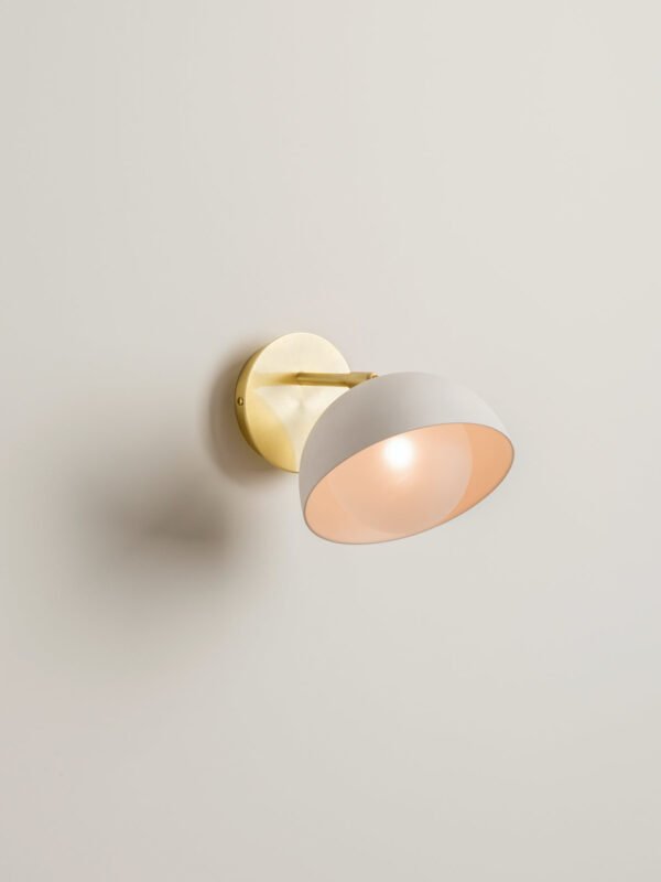 Porsa - 1 light brushed brass and warm white porcelain wall light - Image 3