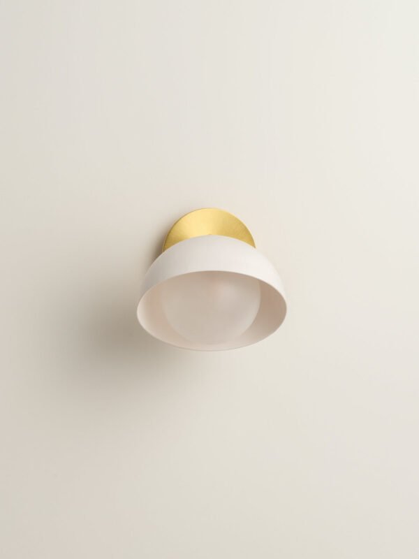 Porsa - 1 light brushed brass and warm white porcelain wall light - Image 4