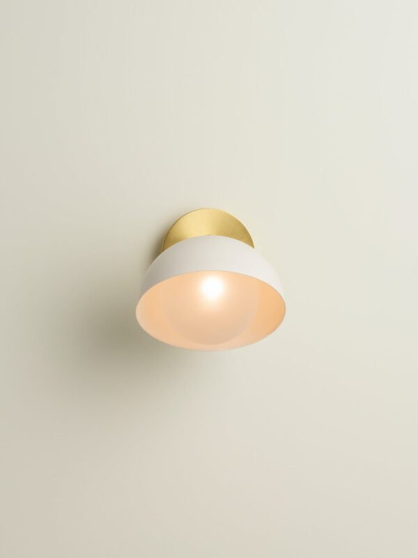 Porsa - 1 light brushed brass and warm white porcelain wall light - Image 5