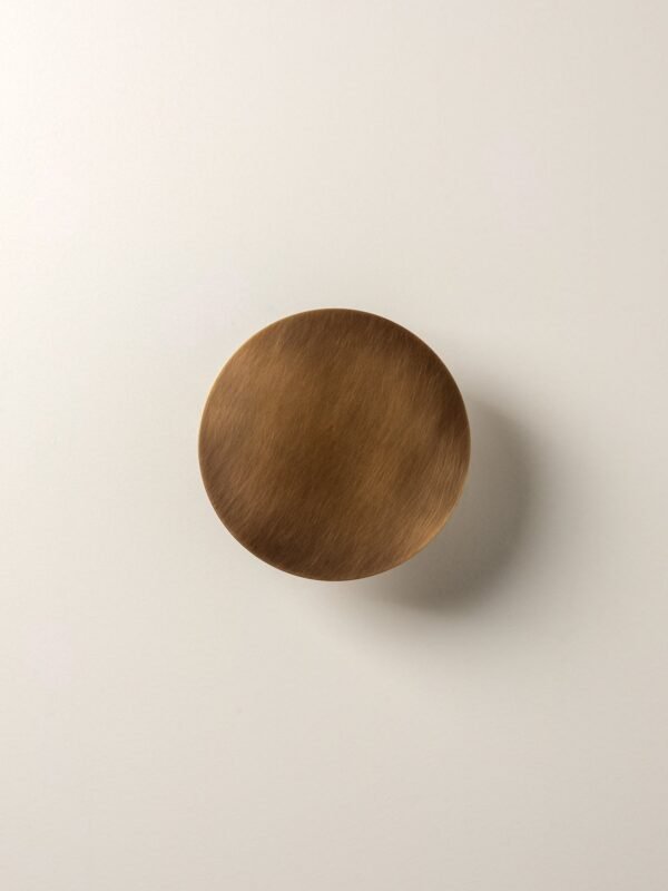 Santi - LED adjustable aged brass disc wall light - Image 5