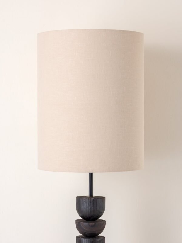 Aska - charred wood and natural linen floor lamp - Image 4