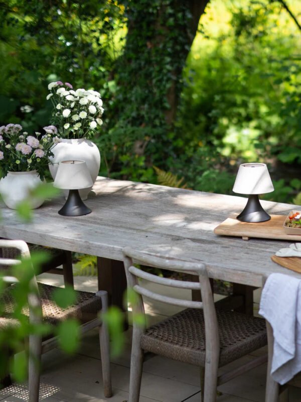 Cenare - bronze and linen rechargeable table lamp - Image 3