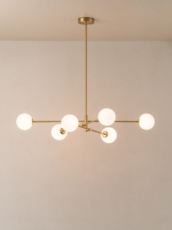 Chelso - 6 light brass and opal pendant - Image 2