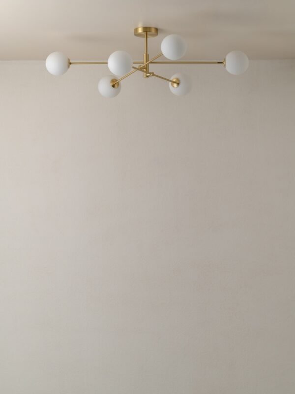 Chelso - 6 light brass and opal pendant - Image 5