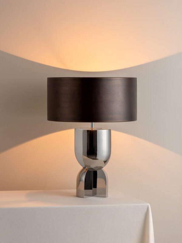Editions chrome lamp with + bronze shade - Image 2