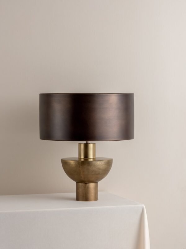 Editions brass lamp with + bronze shade