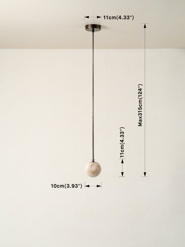 Globa - alabaster glass and bronze ceiling pendant - Image 5