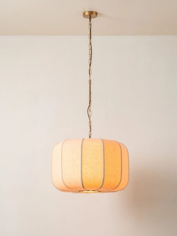 Ottino - aged brass and linen pendant - Image 5