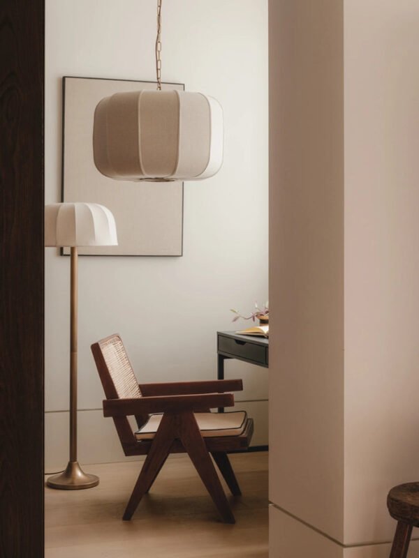 Ottino - aged brass and linen pendant - Image 2