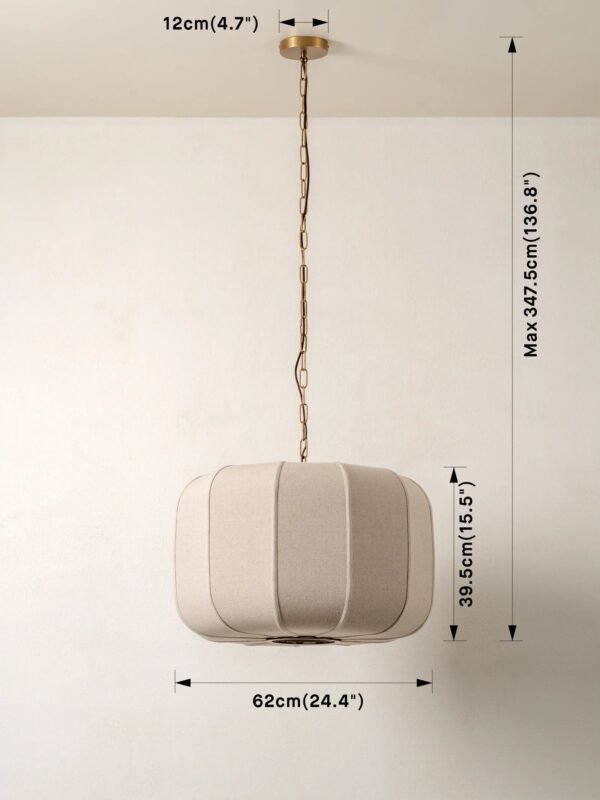 Ottino - aged brass and linen pendant - Image 6