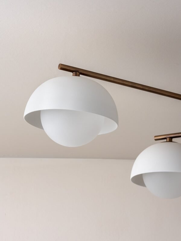Porsa - 6 light aged brass and warm white porcelain flush - Image 3