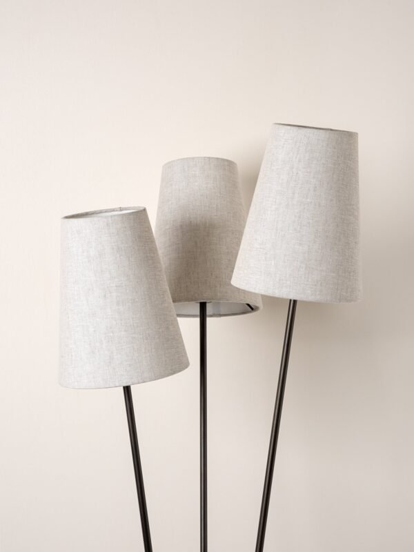 Renwick - 3 light linen and bronze floor lamp - Image 5