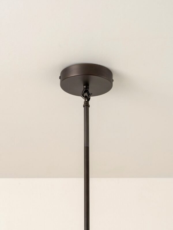 Renwick - 5 light linen and bronze pendant - Image 3