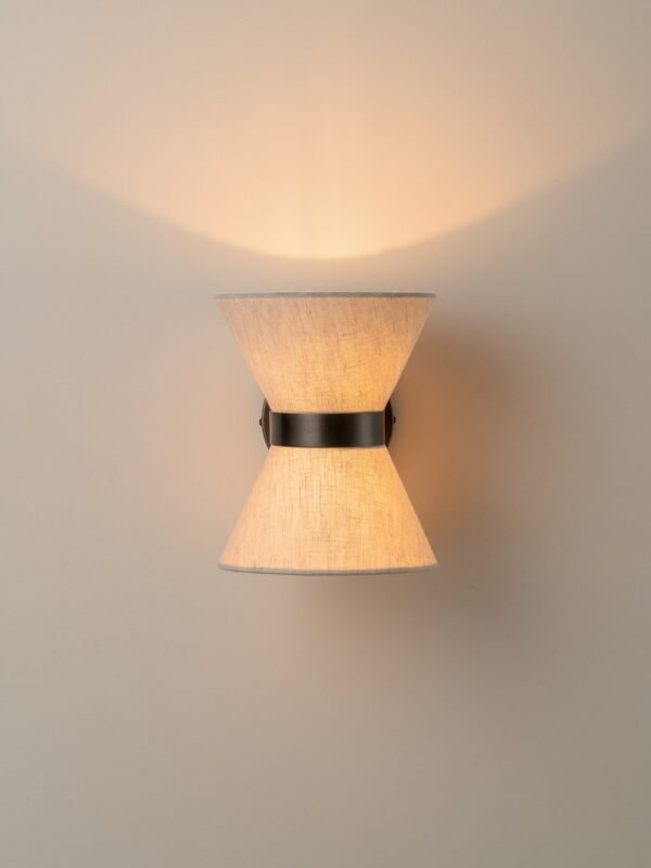 Renwick - linen and bronze wall light - Image 6