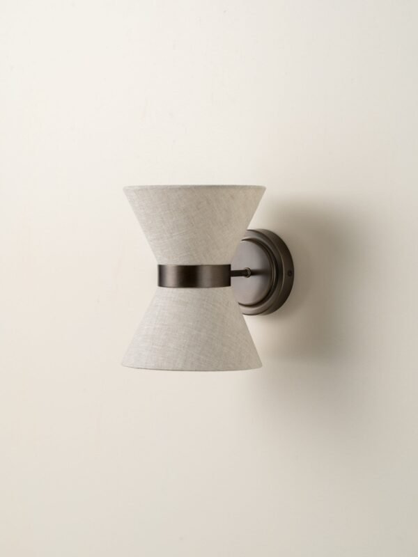 Renwick - linen and bronze wall light - Image 5