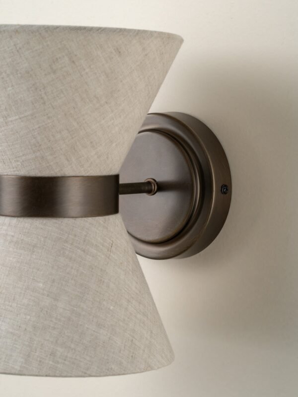Renwick - linen and bronze wall light - Image 3
