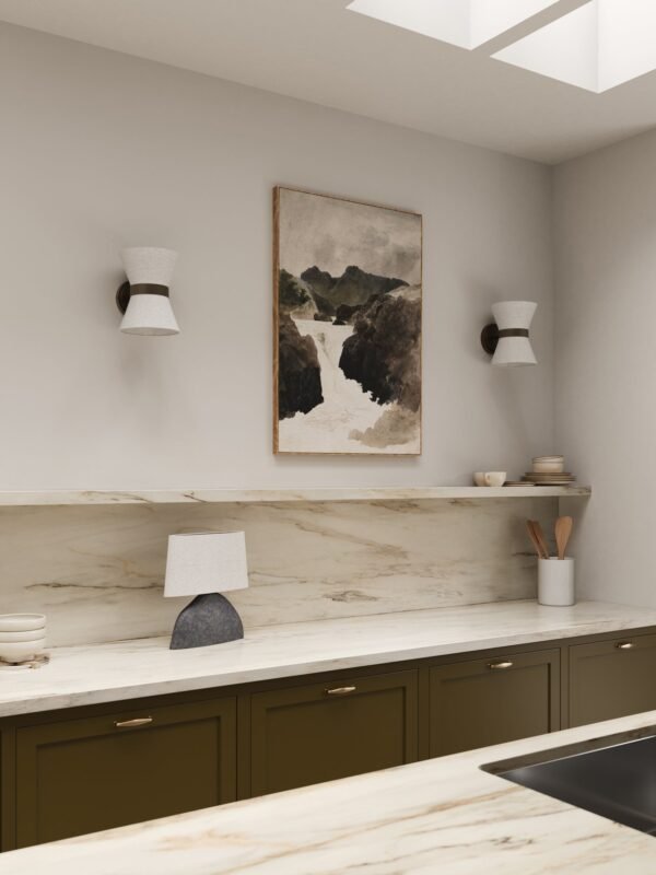 Renwick - linen and bronze wall light - Image 7