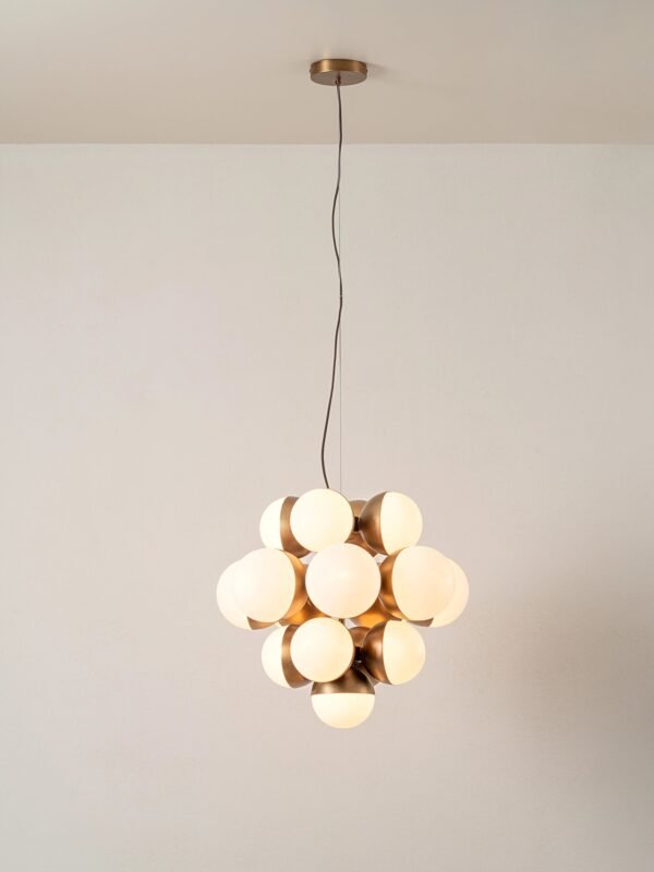 Rocio - 16 light aged brass and opal chandelier - Image 3