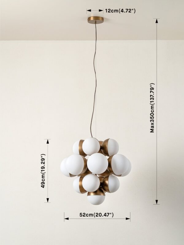 Rocio - 16 light aged brass and opal chandelier - Image 6