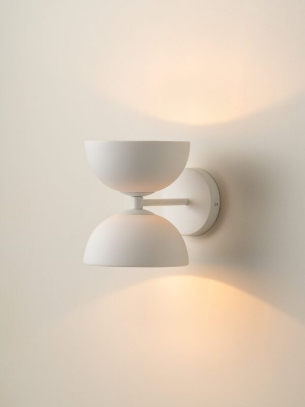 Ruzo - 2 light warm white and porcelain wall light - Image 2