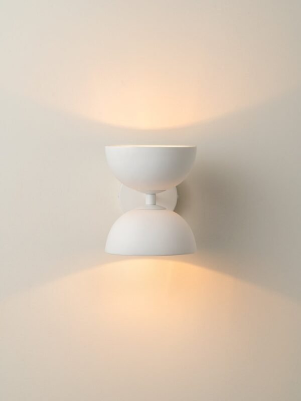 Ruzo - 2 light warm white and porcelain wall light - Image 4