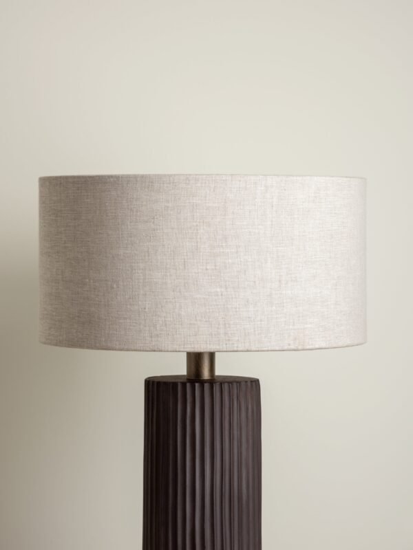 Nitara - chocolate ribbed concrete table lamp - Image 6
