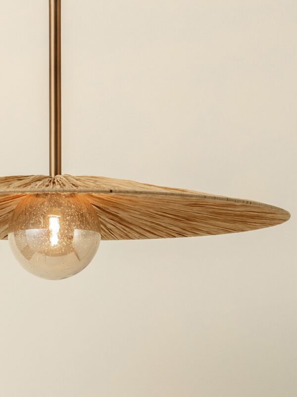 Ridotti - 1 light natural raffia and burnished brass pendant - Image 2
